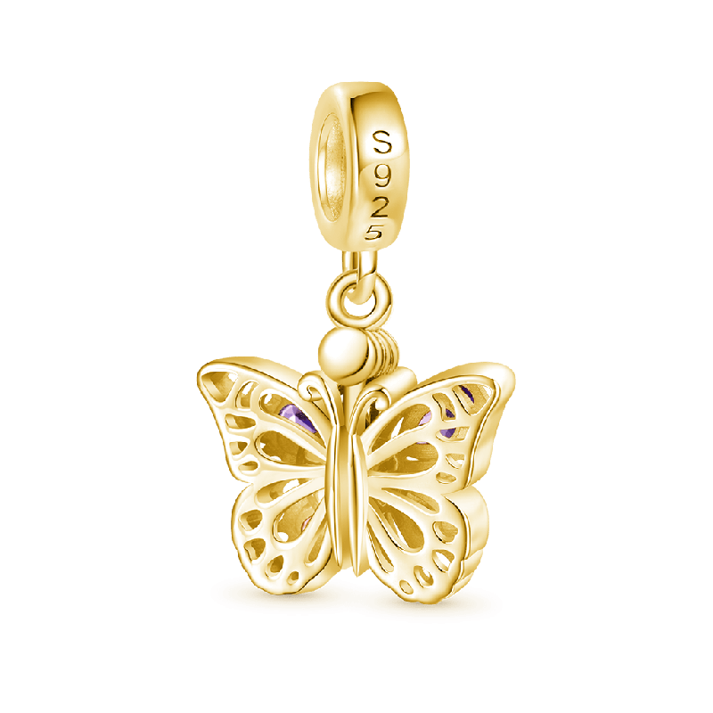 Colgante Mariposa Púrpura Oro 18k