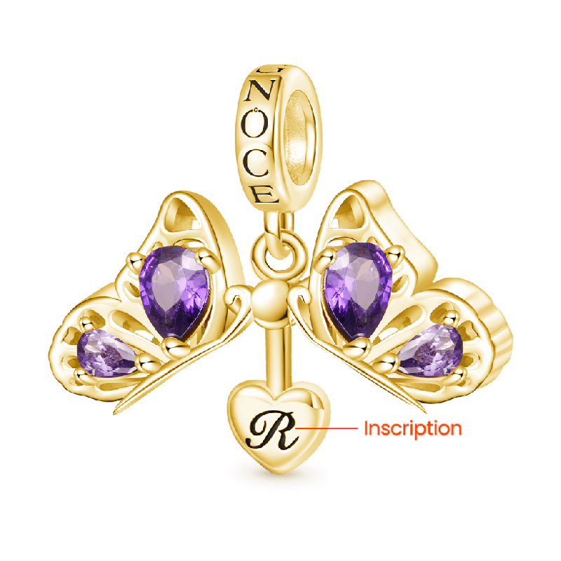 Colgante Mariposa Púrpura Oro 18k