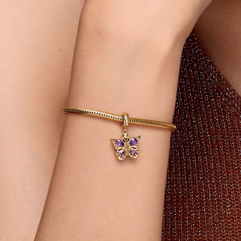 Colgante Mariposa Púrpura Oro 18k