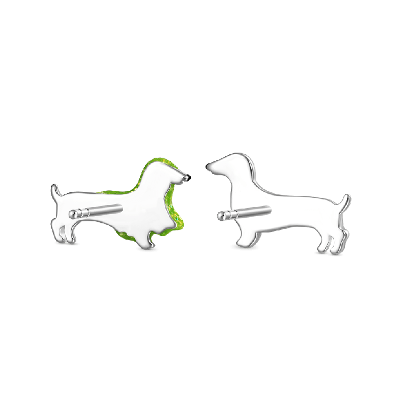 Pendientes Perro Salchicha que Brilla en la Oscuridad