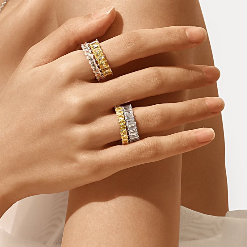 Anillo de Eternidad de Citrino Ovalado