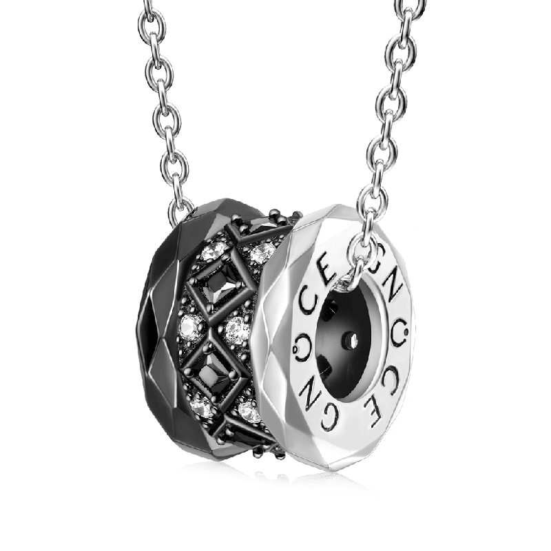 Collar De Tambor Geométrico En Blanco Y Negro