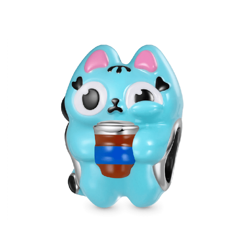 Charm Gato Azul Sobrecafinado