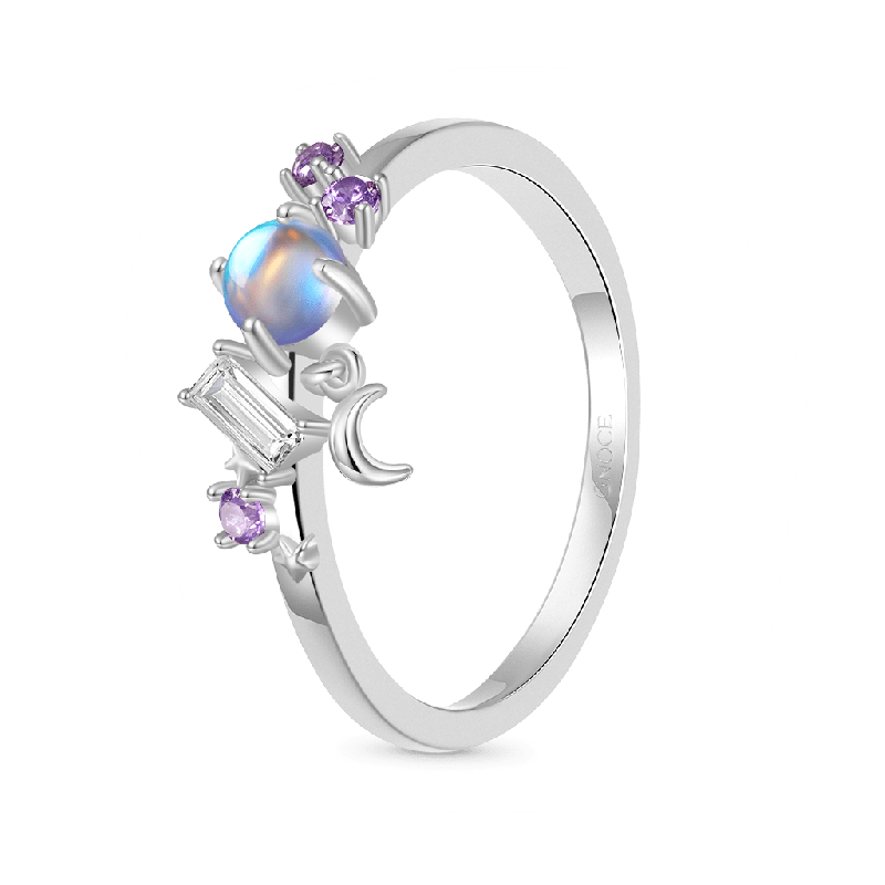 Anillo de Luna de Piedra de Luna
