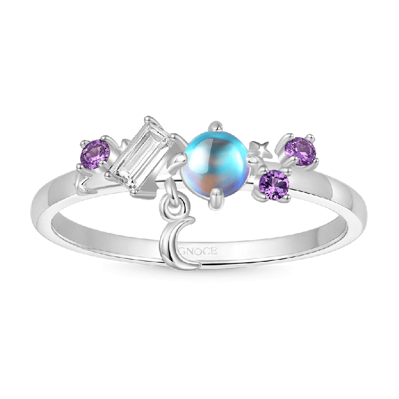 Anillo de Luna de Piedra de Luna