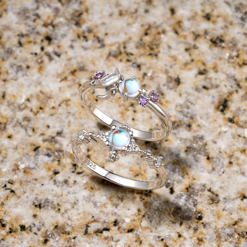 Anillo de Luna de Piedra de Luna