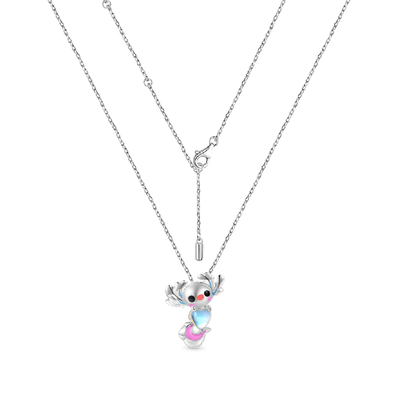 Collar de Luna de Piedra de Luna Axolotl Mexicano
