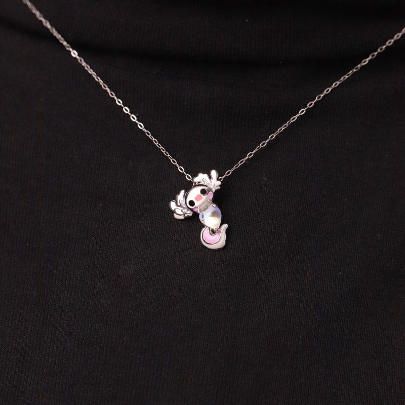 Collar de Luna de Piedra de Luna Axolotl Mexicano