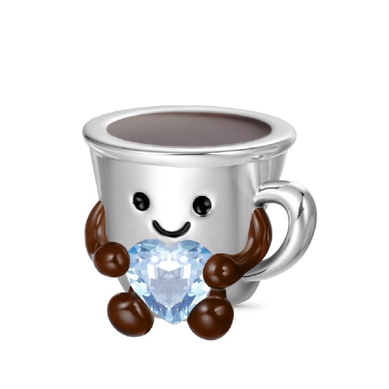Charm de Taza de Café que Abraza el Amor