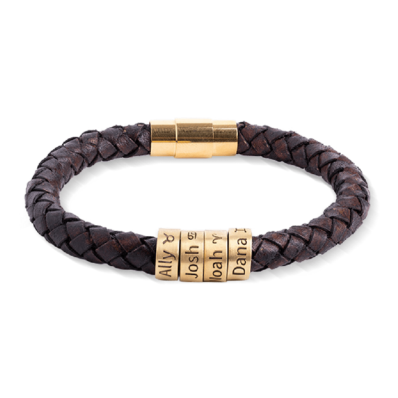 Pulsera de Cuero Trenzado de Hip-Hop