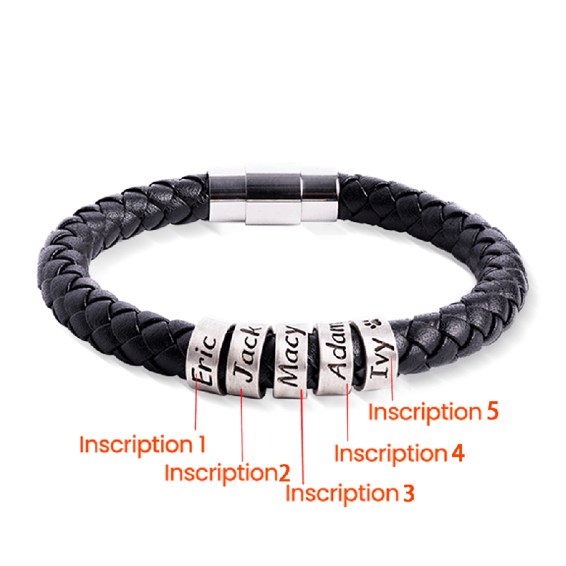 Pulsera de Cuero Trenzado de Hip-Hop