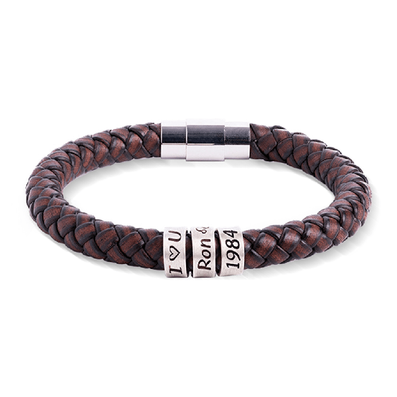 Pulsera de Cuero Trenzado de Hip-Hop