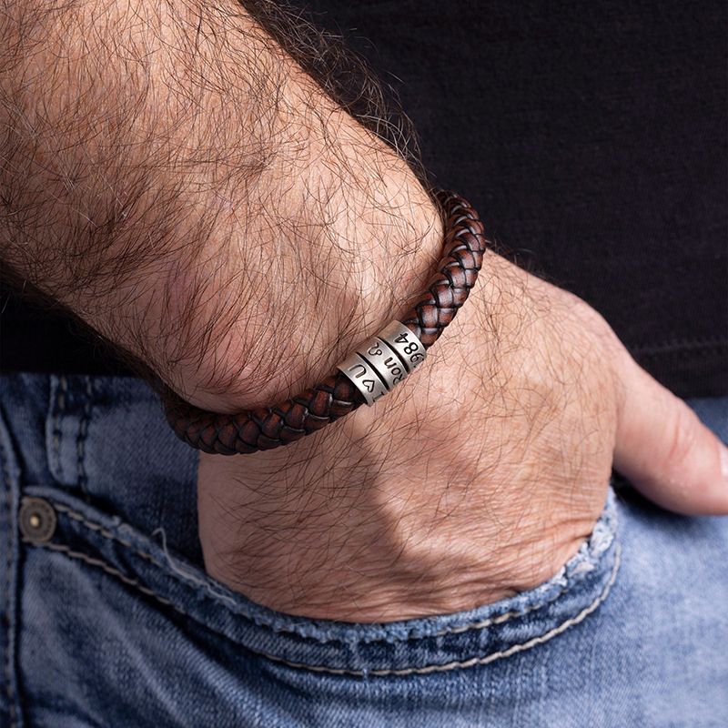 Pulsera de Cuero Trenzado de Hip-Hop