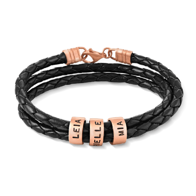 Pulsera de Cuero Magnética de Múltiples Capas