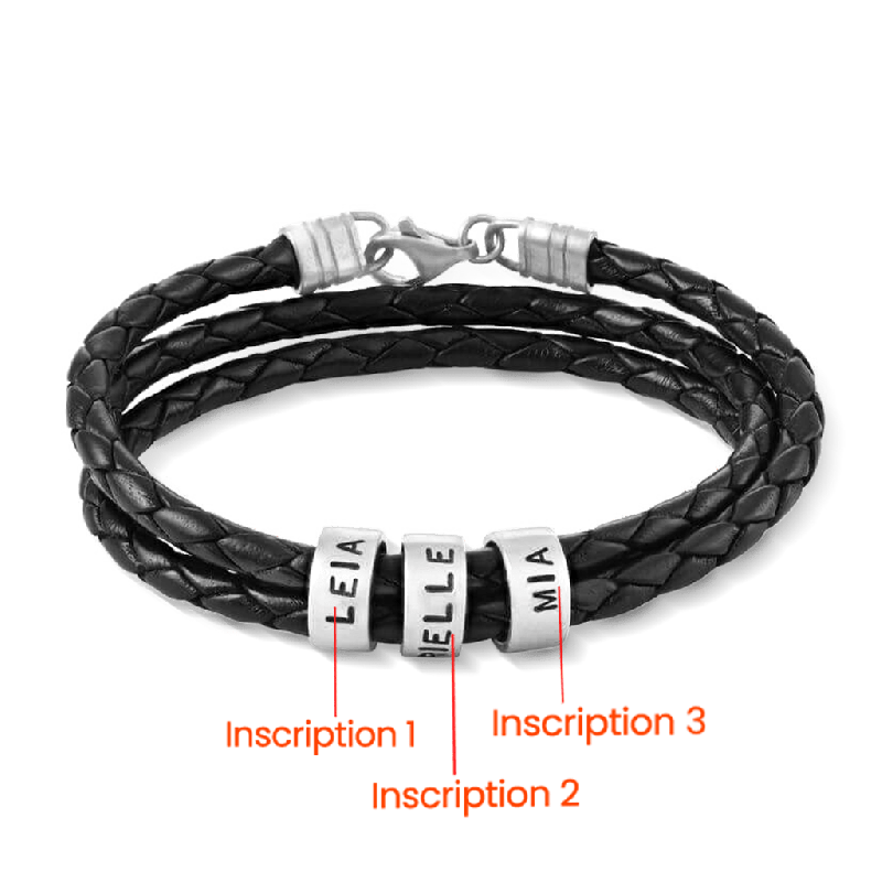 Pulsera de Cuero Magnética de Múltiples Capas