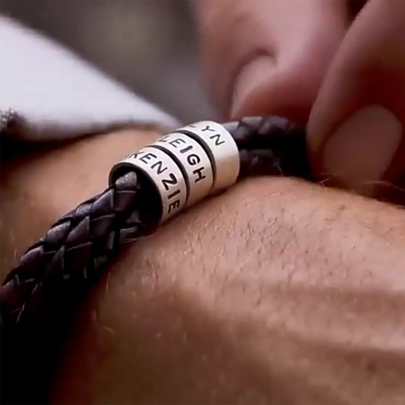 Pulsera de Cuero Magnética de Múltiples Capas