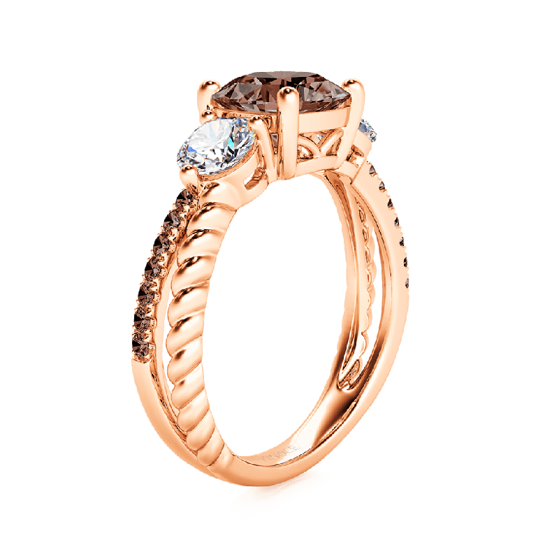 Anillo Marrón de Tres Piedras