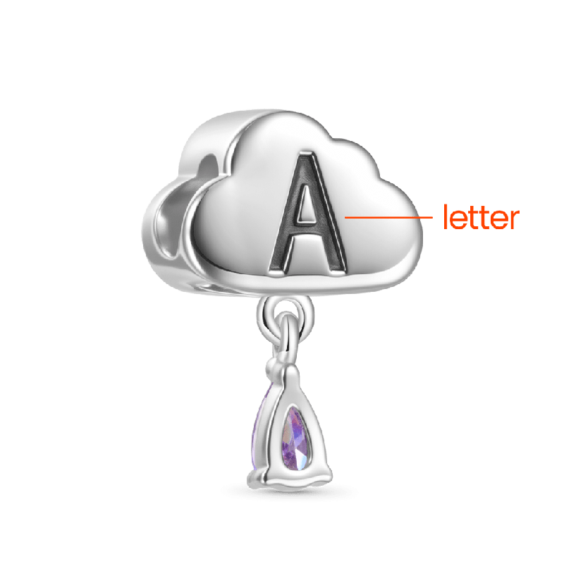 Charm de Gota de Agua en Forma de Nube Rosa