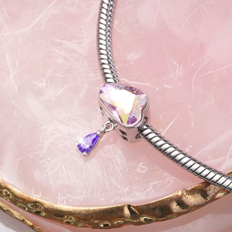 Charm de Gota de Agua en Forma de Nube Rosa