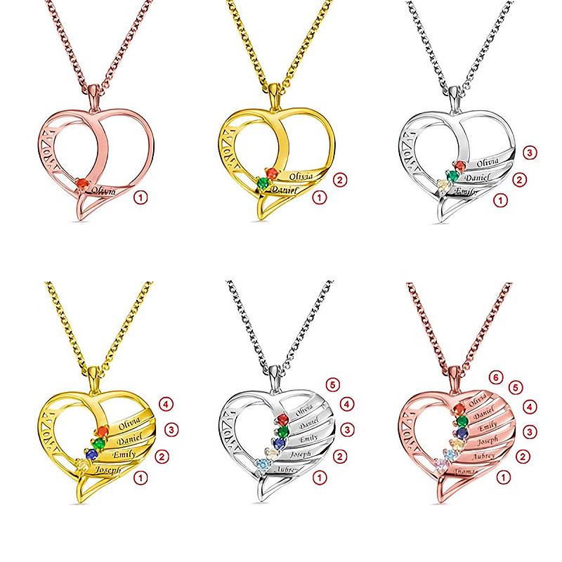 Collar de Memoria de Corazón para Mamá