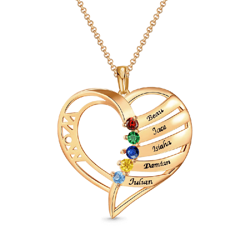 Collar de Memoria de Corazón para Mamá