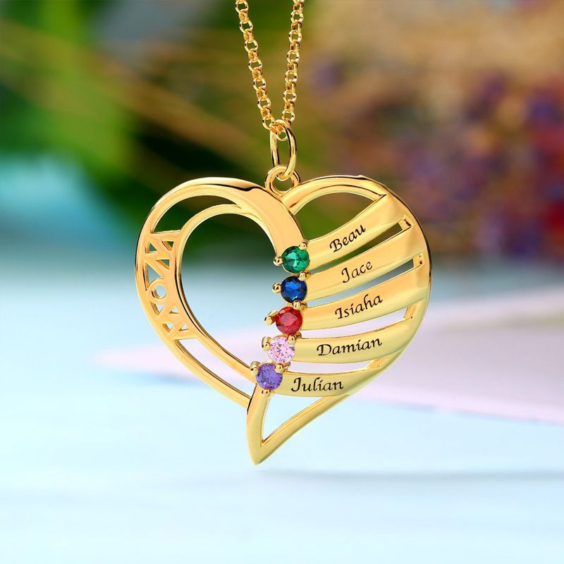Collar de Memoria de Corazón para Mamá