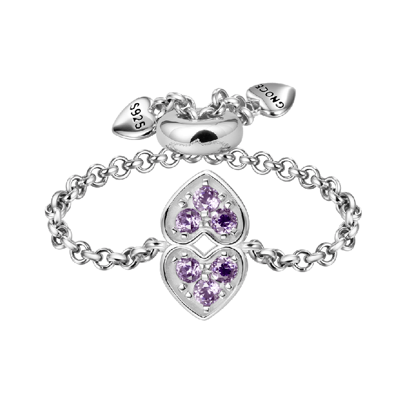 Anillo de Amor Inicial de Cadena Ajustable
