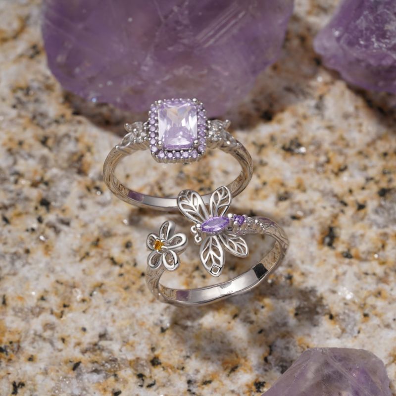 Anillo de Libélula y Flor