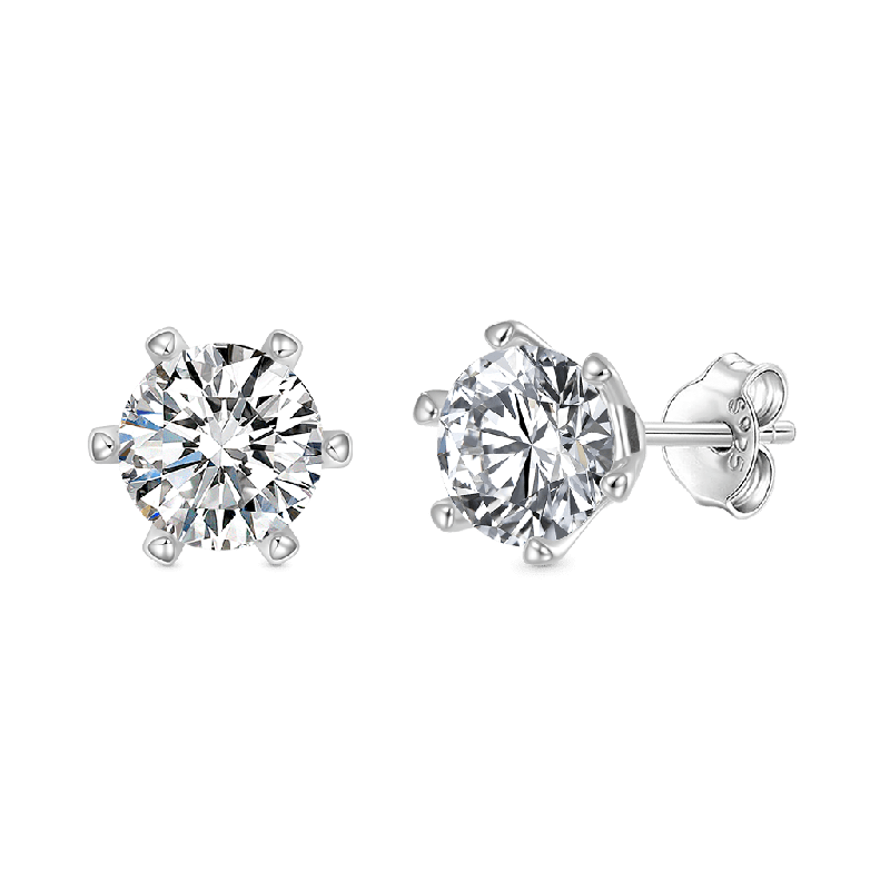 Aretes de Moissanita VVS con Corte Redondo