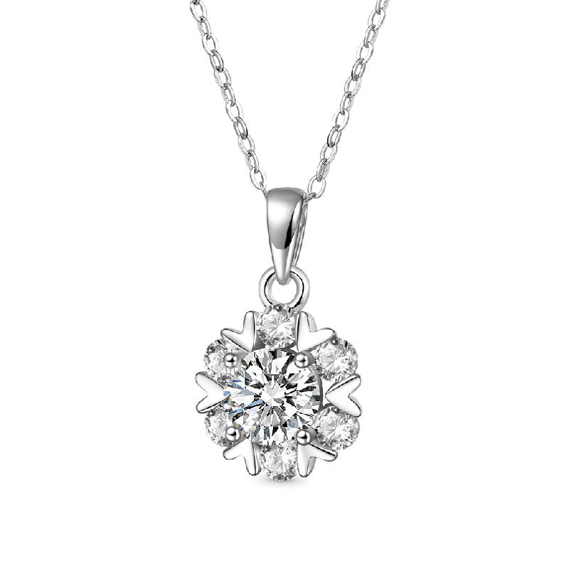 Collar de Moissanita VVS con Copo de Nieve de 1Ct