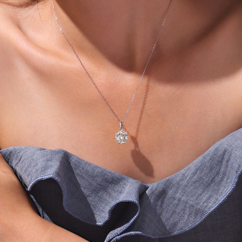 Collar de Moissanita VVS con Copo de Nieve de 1Ct