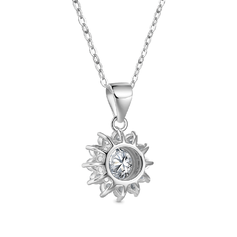Collar de Moissanita VVS con Girasol Atemporal