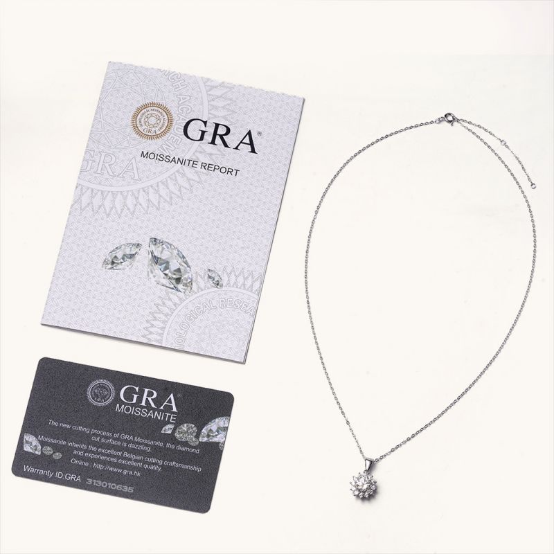 Collar de Moissanita VVS con Girasol Atemporal