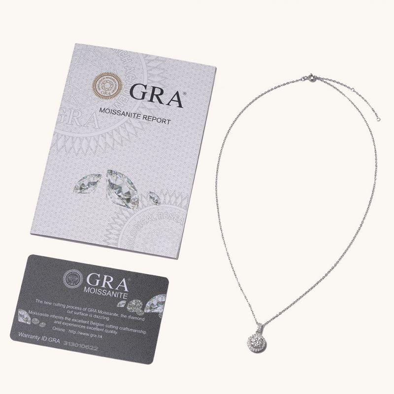 Collar de Moissanita VVS con Corte Redondo Rubover