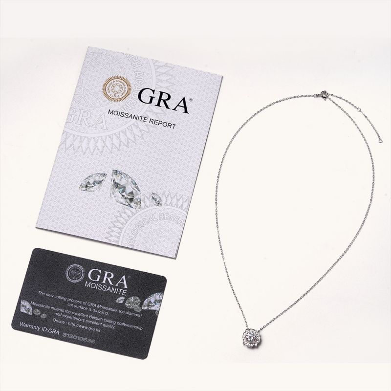 Collar de Moissanita VVS con Centro Redondo
