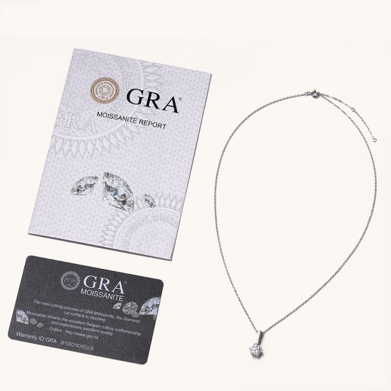 Collar de Moissanita Solitaire de 1ct Clásico
