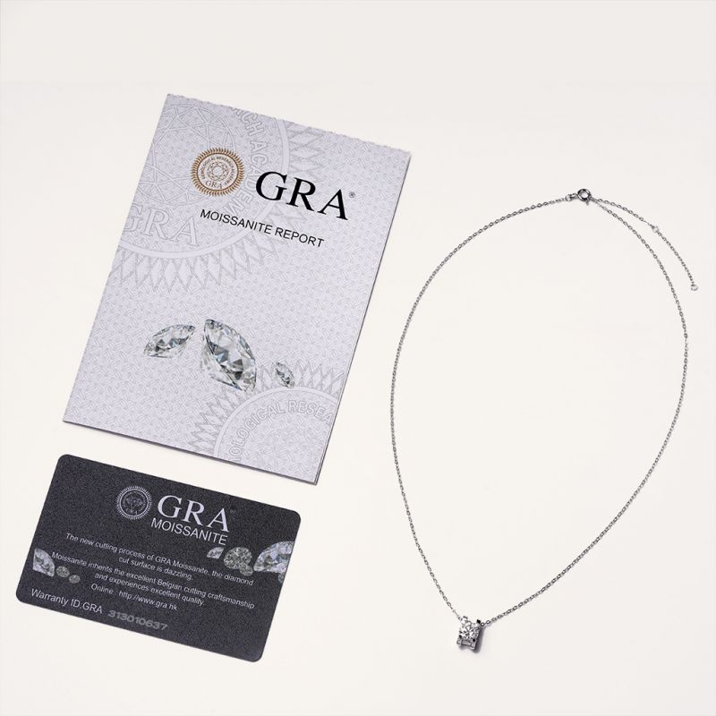 Collar de Moissanita Solitaire de 3CT Brillante