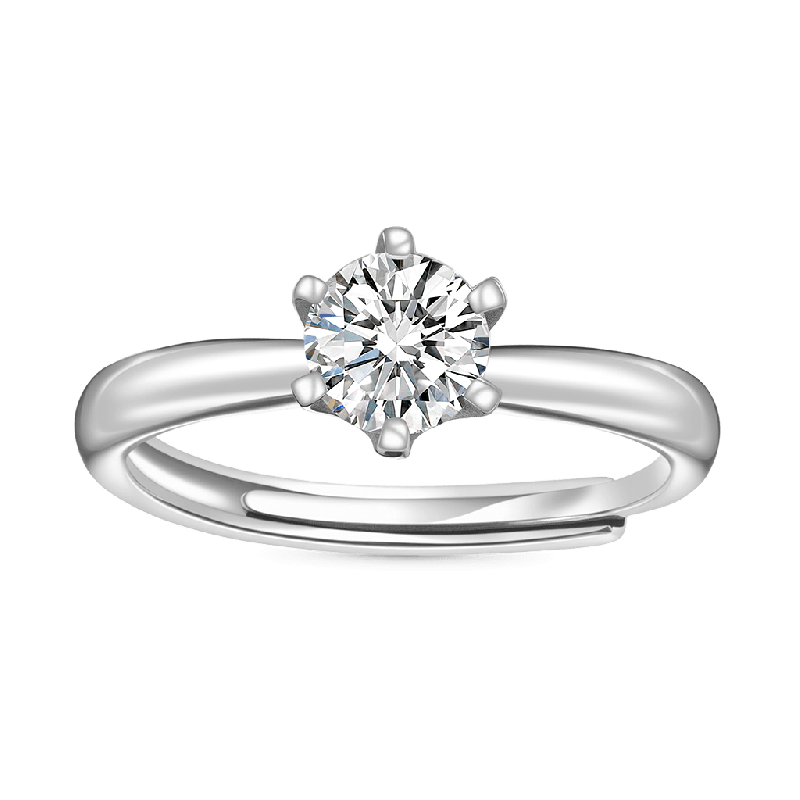 Anillo de Moissanita VVS con Halo Redondo de 1Ct Clásico