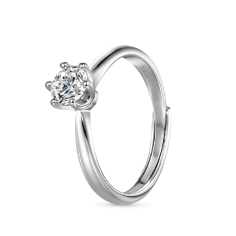 Anillo de Moissanita VVS con Halo Redondo de 1Ct Clásico