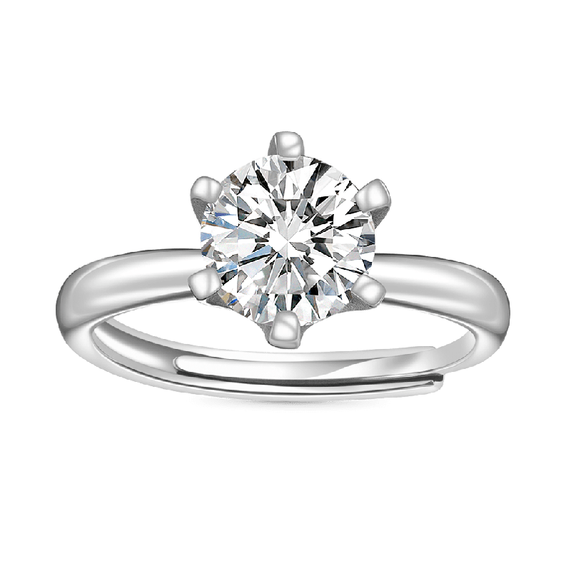 Anillo de Compromiso de Moissanita con Halo de 2CT Clásico