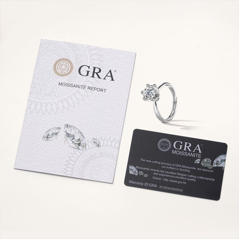 Anillo de Compromiso de Moissanita con Halo de 2CT Clásico