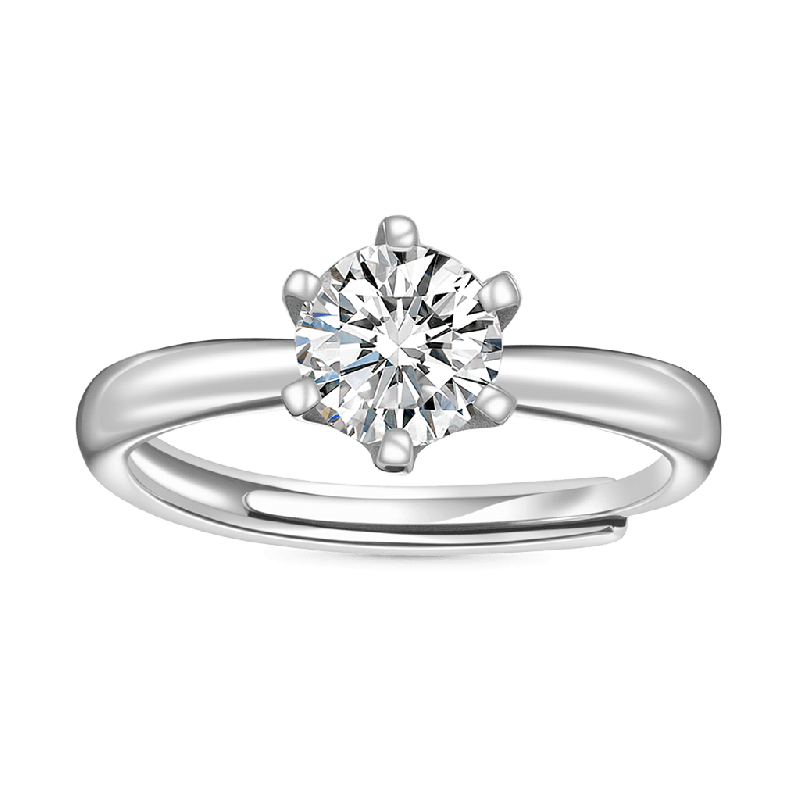 Anillo de Moissanita con Halo de 0.5CT Clásico