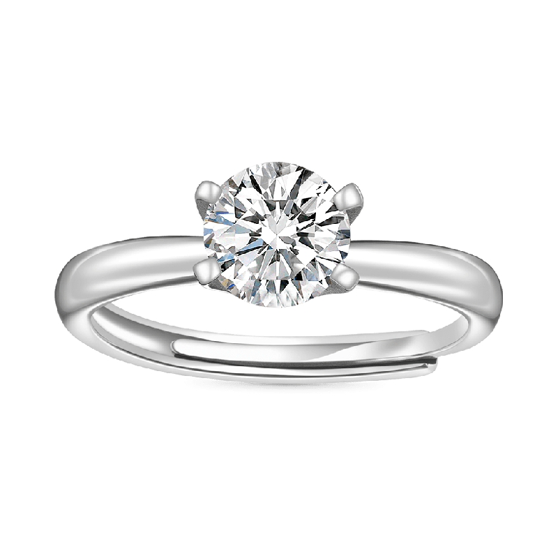 Anillo de Moissanita VVS de 1CT Brillante