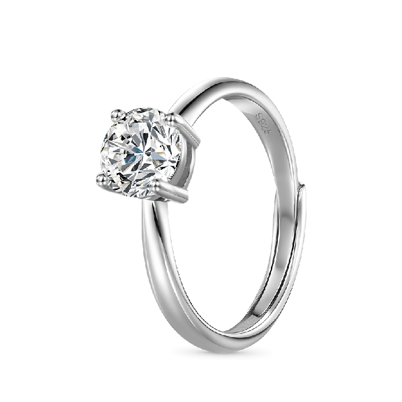 Anillo de Moissanita VVS de 1CT Brillante