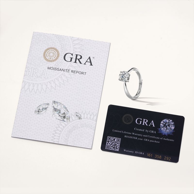 Anillo de Moissanita VVS de 1CT Brillante