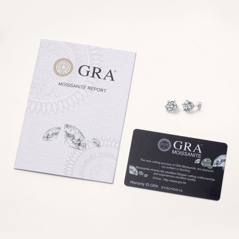 Aretes de Moissanita VVS con Corte Redondo