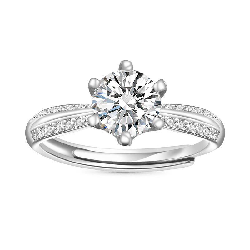 Anillo Catedral de Moissanite VVS de 1 Ct
