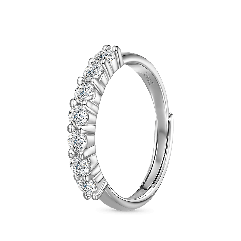 Anillo de Banda de Moissanite VVS Brillante