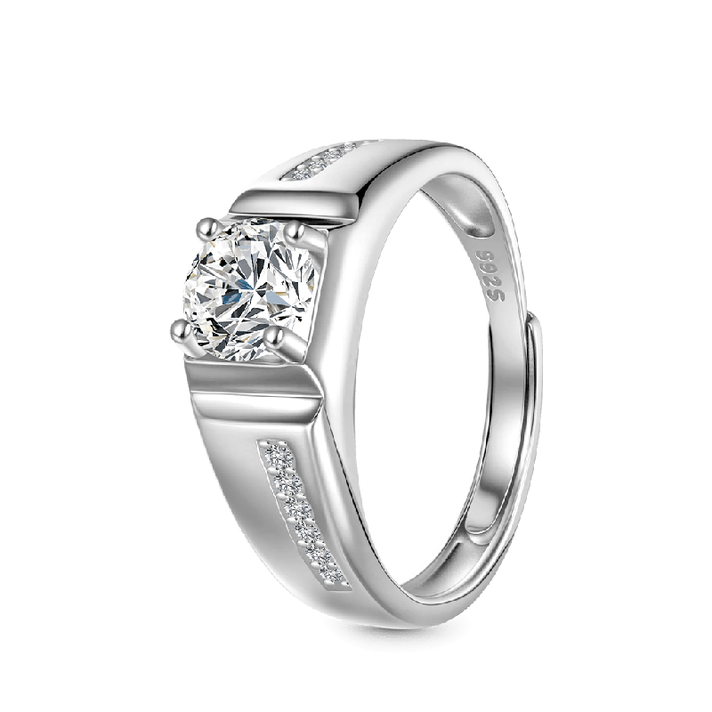 Anillo de Boda para Hombres de Moissanite de Lujo de 1 Ct