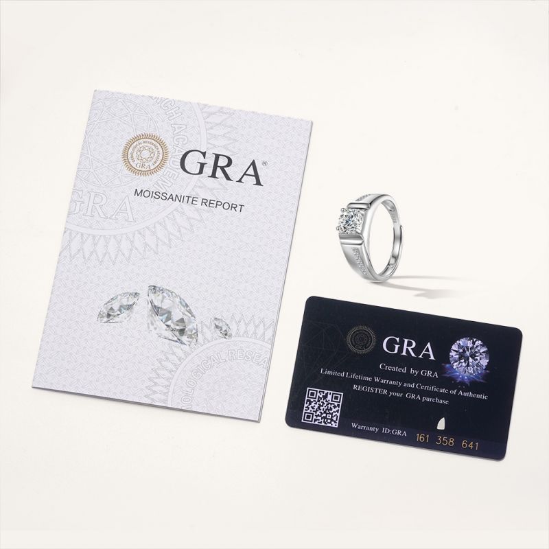 Anillo de Boda para Hombres de Moissanite de Lujo de 1 Ct